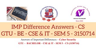 Answers of IMP Difference - CS | Cyber Security - 3150714 | GTU IMP FOR BE | CSE & IT SEM 5 IMP - CS