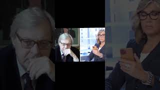 Myrta  merlino:comunica a sgarbi la morte di Costanzo in diretta.una buona notizia ma si corregge