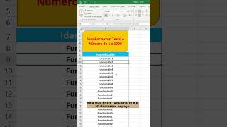 Função texto com Função Sequência no Excel #Excel #Excel365