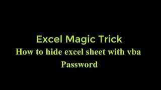 How to hide excel sheet with vba password in Hindi || How to Hide Worksheets in Excel Office 365