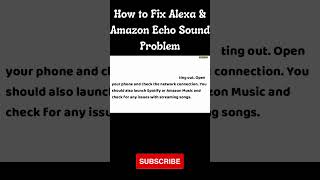 How to Fix Alexa & Amazon Echo Sound Problem #shortvideo #shorts #alexa