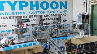 Test of 4 Typhoons pro Ultra 20 kg/h cotton candy and 2 Moulders with 28 knives each.