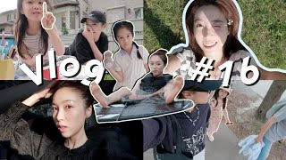 Vlog 16｜夏天运动特辑｜每天都在想办法把🍐拽出家门｜尾波冲浪｜下板池被摔惨啦