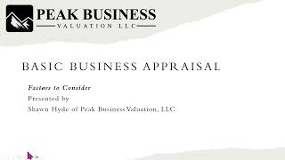 Business Valuation Insights | Shawn Hyde | Peak Business Valuation