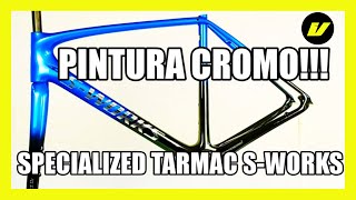 Diseño Pintura Cromo 🌟Specialized Tarmac S-WORKS Azul  y Negro