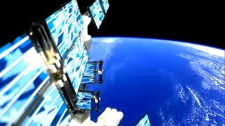 Lego Space Station above NEW YORK CITY and BOSTON