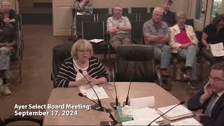 Ayer Select Board Meeting: September 17, 2024