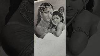 Krishna ji and Yashoda maiya 🦚 Pencil Drawing | #shorts #krishna #pencildrawing #yashodamaiya