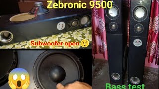 Zebronic BT-9500 Bluetooth tower speaker full open bass driver Sounds test bass test 12k under best