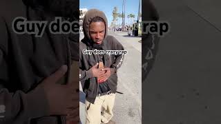 Guy on Venice beach does crazy rap then a backflip pt 1