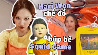 (한) Hari tự chế đồ hóa trang thành Búp bê Squid Game gây ám ảnh 하리가 오징어게임 복장을 스스로 만들어봤어요