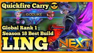 LING BEST BUILD SEASON 18 2020, TOP GLOBAL LING ,LING MOBILE LEGENDS, SEASON 18 GAMEPLAY, MLBB