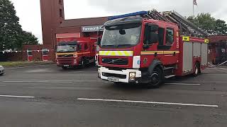 Bolton Central 2nd pump turnout from Farnworth - Greater Manchester Fire and Rescue Service