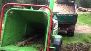 Green Mech woodchipper Eco arborist for hire