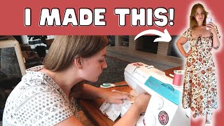 MAKING A MILKMAID DRESS! SEWING A COTTAGECORE DRESS FOR THE FIRST TIME