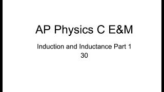 Induction and Inductance Part 1 30