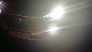 Led лампы в ПТФ Hyundai Tucson TL