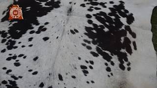 Natural Black and White Cowhide Hair on Leather Rug - LeatherOn.pk