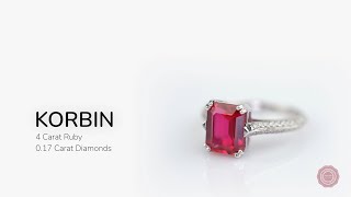 Majestic Ruby Ring with a Diamond encrusted band - Korbin