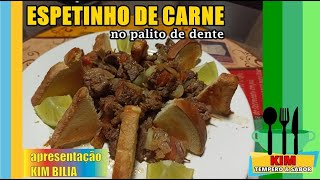 ESPETINHO DE CARNE NO PALITO #kimtemperoesabor