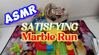 ASMR SATISFYING || WOOD/PLASTIC MARBLE RUN