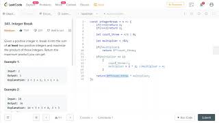 LeetCode 343. [Medium] Integer Break