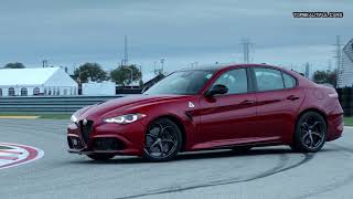 2024 Alfa Romeo Giulia Quadrifoglio Rosso Etna Exterior Interior and Driving