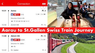 Aarau To St. Gallen Train Journey / Window side view / ரயில் ஜன்னல் ஓர பயணம்