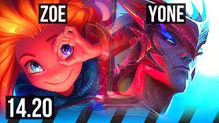 ZOE vs YONE (MID) | 5/0/10 | KR Master | 14.20