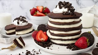 "Giant Oreo" Stacked Pancakes Recipe