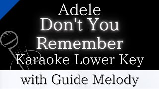 【Karaoke Instrumental】Don't You Remember / Adele【Lower Key】【With Guide Meolody】　