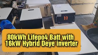 Huge 80kWh Lithium Battery Bank 16kW Deye Hybrid