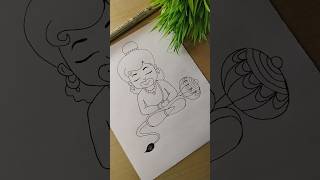 😍Cute Hanuman ji drawing💕| हनुमान जी | #shorts #trending #viral #video #rammandir