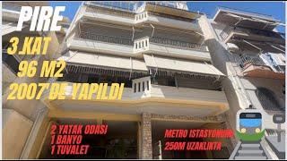 Pire 96m2, 3.Kat, 2 yatak odası,1 banyo,1 W.C,otopark ve depo dahil,Metro istasyonuna 250m uzaklıkta