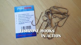 Fishzone Hooks in Action catching Bass fishing out of Weymouth UK