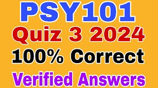 Psy101 Quiz 3 Spring 2024 || Psy101 Quiz 3 2024 || Psy101 Quiz no 3 2024