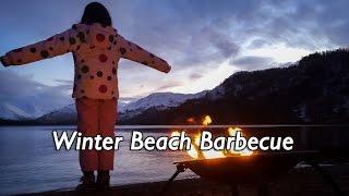 Winter Barbecue on Ullswater Beach The Lake District