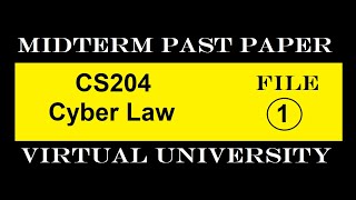 CS204 MIDTERM FILE 1|PAST PAPER|VIRTUAL UNIVERSITY