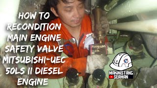 how to calibrate Main Engine Safety valve Mitsubishi-UEC 50LS II Diesel Engine