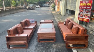 Sofa chân choãi 2 văng dài gỗ sồi Nga | Đồ Gỗ Nội Thất Tại Xưởng