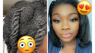 😳Major hair transformation| Silk press on 4C natural hair: 2 years later😬