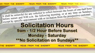 News From the Sheriff -  Solicitation