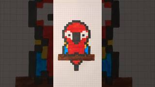 Pixel art PARROT idea 💕🦜 #parrot #pixelart #howtodraw #sketch #drawing #cute #diy #draw #doodle