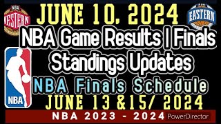 NBA Standings & Game Result Today | June 10, 2024 #nba #standings #games #results #schedule