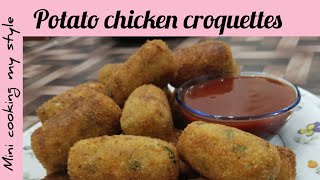 Potato chicken croquettes (unique and different) recipe by mini cooking my style