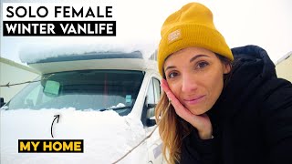 Living Alone in my Van in the Snow (solo female van life)