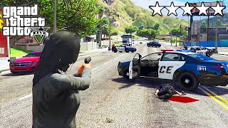 GTA 5 LOS SANTOS CRAZY GIRL FIVE STAR WANTED LEVEL POLICE RAMPAGE RUN! Amanda De Santa Girlfriend