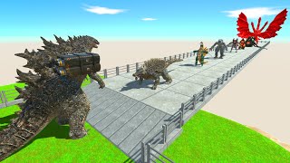 Godzilla Rocket Launcher vs Team Ghidorah - Animal Revolt Battle Simulator