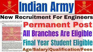 Indian Army Technical Recruitment 2024 | Salary:-56,100-1,77,500 | Complete Details 😊