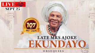 Funeral Service of Late Mrs Ajoke Ekundayo - Live From Lagos